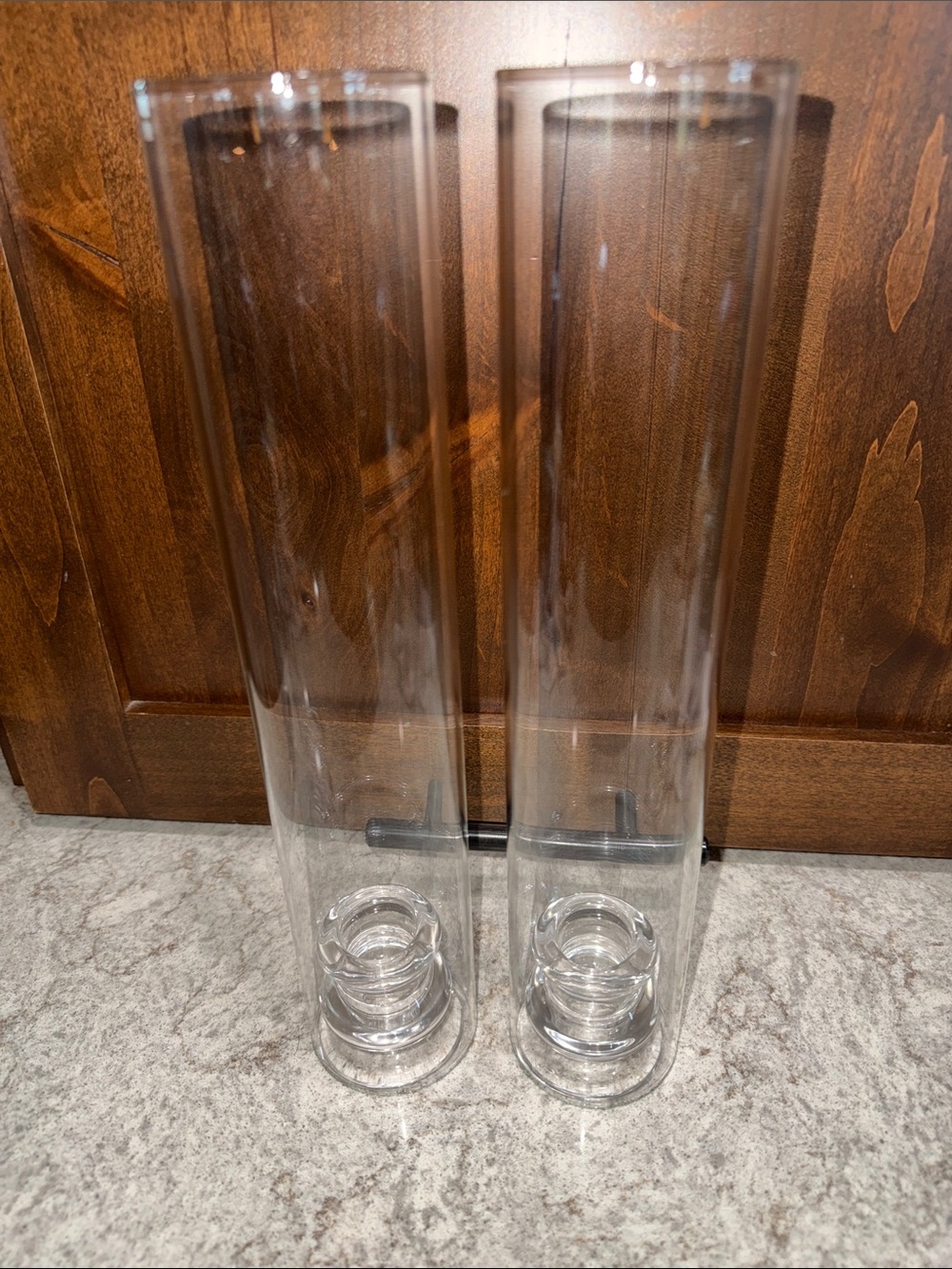 Set of 4 Cylinder Hurricane Sleeve Vase Clear Pillar with candle holders 12 inch
